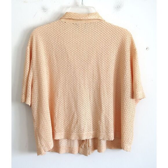 Teddi Dresses Yellow Eyelet Short Sleeve Blouse - Size Small - Picture 4 of 7